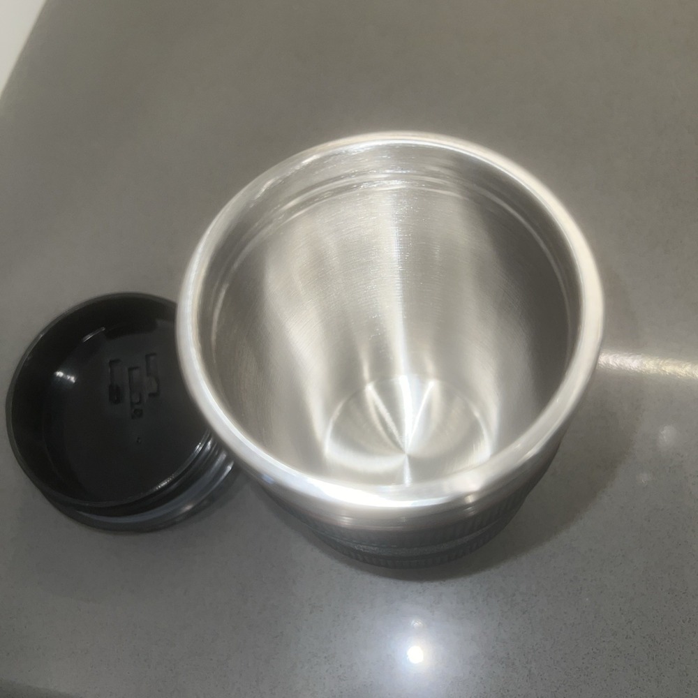 Camera Lens Travel Coffee Mug Stainless Steel Thermos Cup Caniam Screw Top Lid - Picture 7 of 10